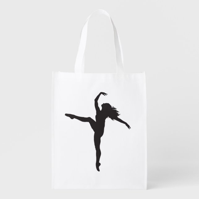 Ballet Dancer Silhouette Grocery bag (Front)