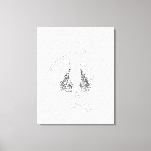 Ballet Dancer Sketch Line Art Canvas Girls Room