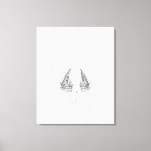 Ballet Dancer Sketch Line Art Canvas Girls Room Print