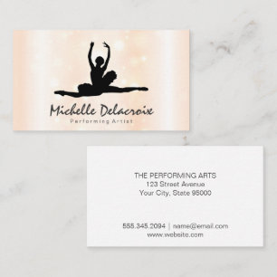 Ballet Dancer   Sparkle Background Business Card