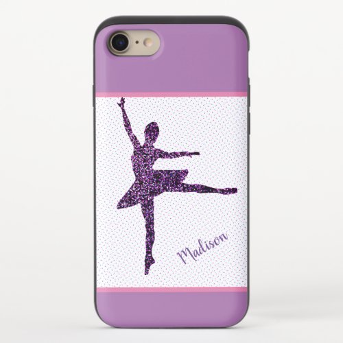 Ballet Dancer Sparkle Personalized Tiny Dot  iPhone 87 Slider Case