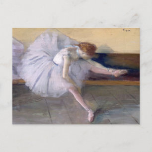 Ballet Dancer stretching Edgar Degas Postcard