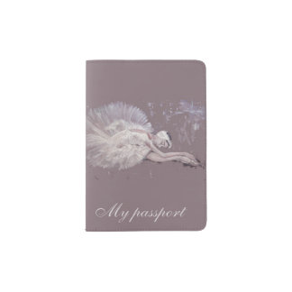 Ballet dancer swan painting passport holder