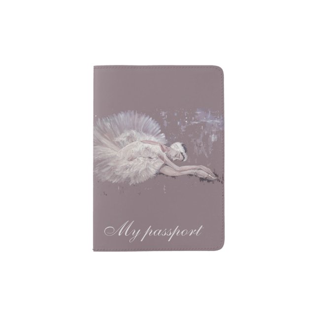 Ballet dancer swan painting passport holder (Front)