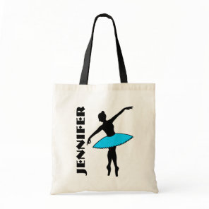 Ballet Dancer Tutu Ballerina Dance Class Blue Tote Bag