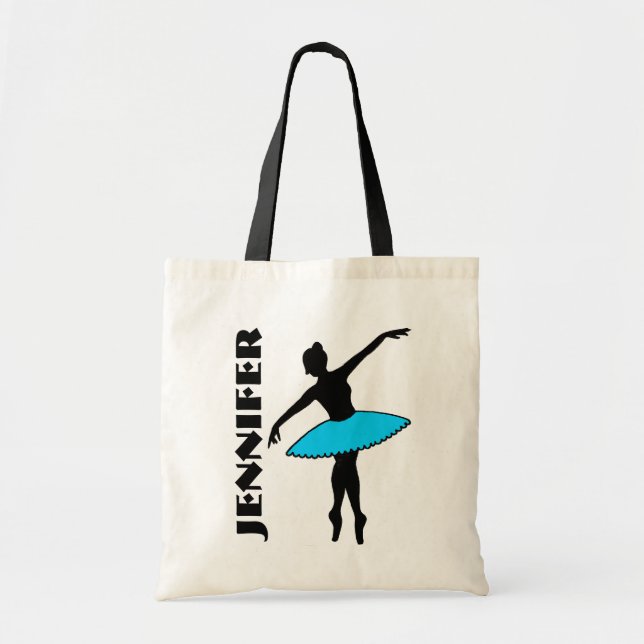 Ballet Dancer Tutu Ballerina Dance Class Blue Tote Bag (Front)