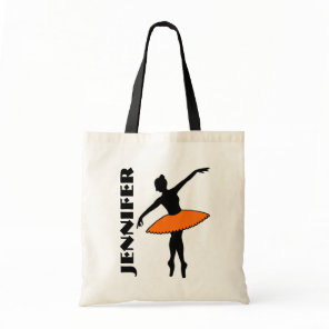 Ballet Dancer Tutu Ballerina Dance Class Orange Tote Bag
