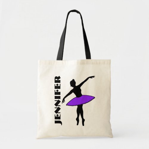 Ballet Dancer Tutu Ballerina Dance Class Purple Tote Bag