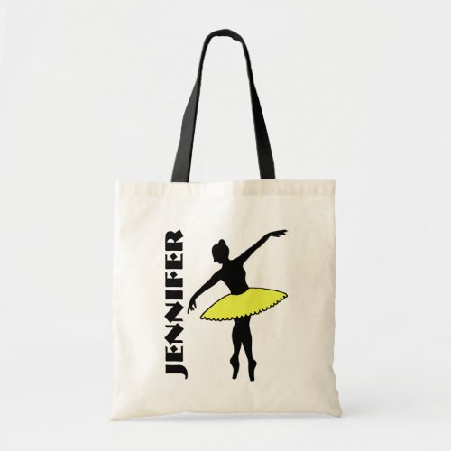 Ballet Dancer Tutu Ballerina Dance Class Yellow Tote Bag