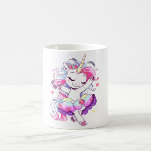Ballet Dancer Unicorn Girls Rainbow Ballerin Color Coffee Mug