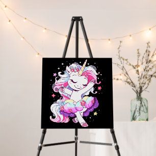 Ballet Dancer Unicorn Girls Rainbow Ballerin Color Foam Board
