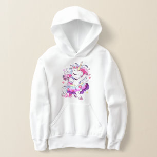 Ballet Dancer Unicorn Girls Rainbow Ballerin Color Hoodie