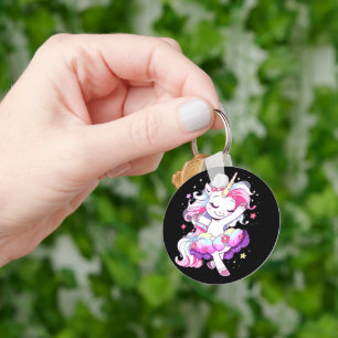 Ballet Dancer Unicorn Girls Rainbow Ballerin Color Keychain