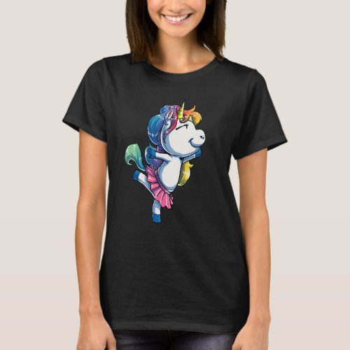 Ballet Dancer Unicorn T Kids Girls Rainbow Balleri T_Shirt