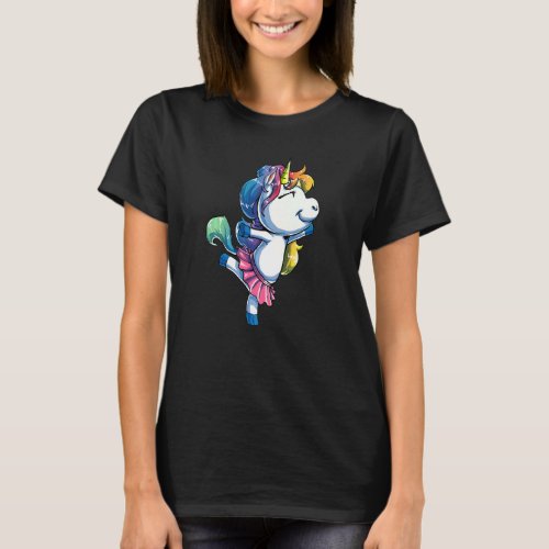 Ballet Dancer Unicorn T Kids Girls Rainbow Balleri T_Shirt