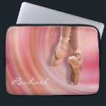 Ballet Dancer with Custom Name Laptop Sleeve<br><div class="desc">A ballet dancer on her toes in a pink feminine design featuring an abstract swirl background. Insert your name in place of the sample name shown in the design template. You can also remove the name if you prefer the case with out it. Simply select the "customize it" button and...</div>