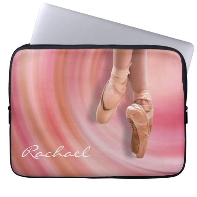 Ballet Dancer with Custom Name Laptop Sleeve (Front)