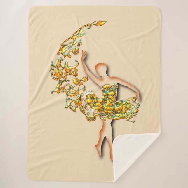 Ballet Dancer Woman Sherpa Blanket Ballerina (Front)
