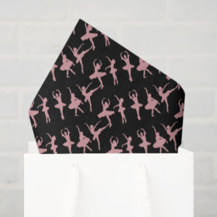 Ballet Dancers Ballerina Pattern Black Tissue Paper