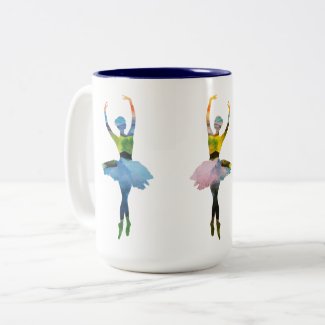 Ballet Dancers Ballerina Watercolor Art 