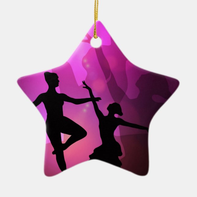 Ballet Dancers Ceramic Ornament (Front)