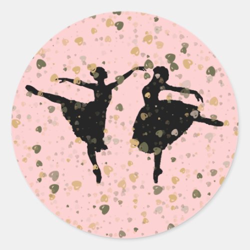 BALLET DANCERS CLASSIC ROUND STICKER