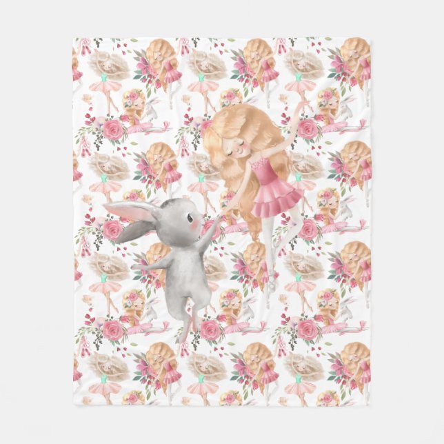 Ballet Dancers Fleece Blanket (Front)