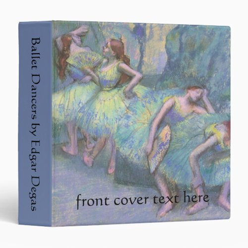 Ballet Dancers in the Wings by Edgar Degas 3 Ring Binder