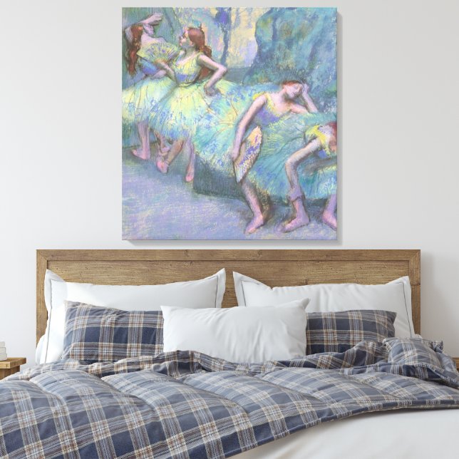 Ballet Dancers in the Wings by Edgar Degas Canvas Print (Insitu(Bedroom))