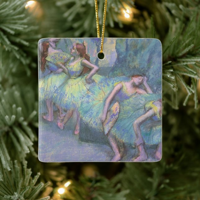 Ballet Dancers in the Wings by Edgar Degas Ceramic Ornament (Tree)