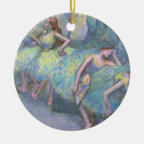 Ballet Dancers in the Wings by Edgar Degas Ceramic Ornament