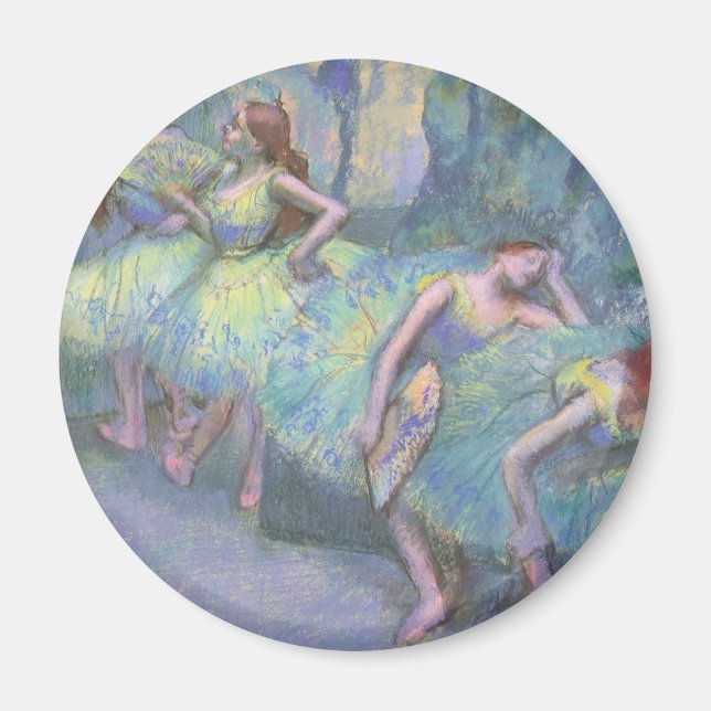 Ballet Dancers in the Wings by Edgar Degas Magnet (Front)