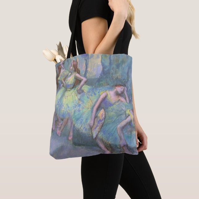 Ballet Dancers in the Wings by Edgar Degas Tote Bag (Close Up)