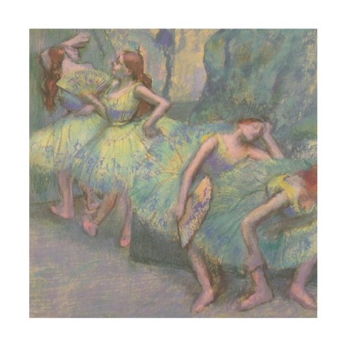 Ballet Dancers in the Wings by Edgar Degas Wood Wall Art