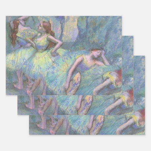 Ballet Dancers in the Wings by Edgar Degas Wrapping Paper Sheets