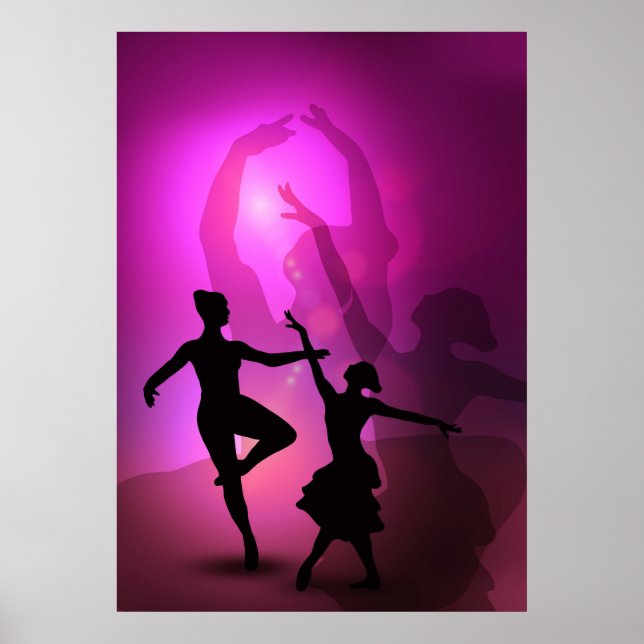Ballet dancers pink artistic design poster (Front)
