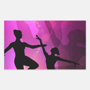 Ballet Dancers Rectangular Sticker