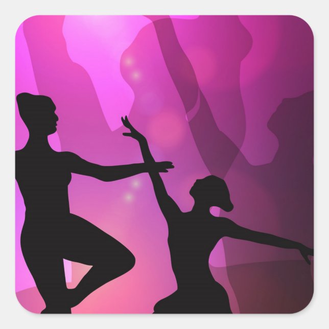 Ballet Dancers Square Sticker (Front)