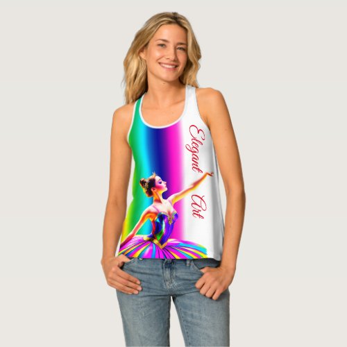 Ballet Dancing Artistic Aesthetic Color Women  Tank Top