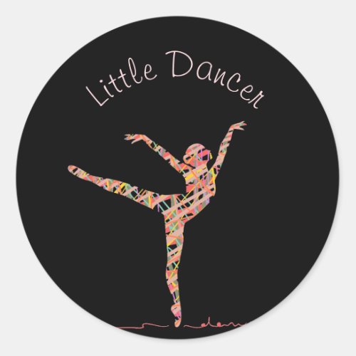 Ballet dancing design business branding classic round sticker