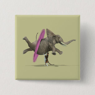Ballet Dancing Elephant Button