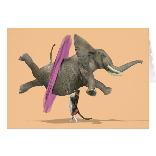 Ballet Dancing Elephant Cards (Front Horizontal)