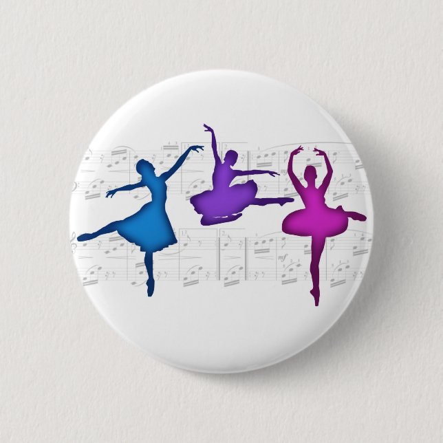 Ballet Day Ballerinas Button (Front)