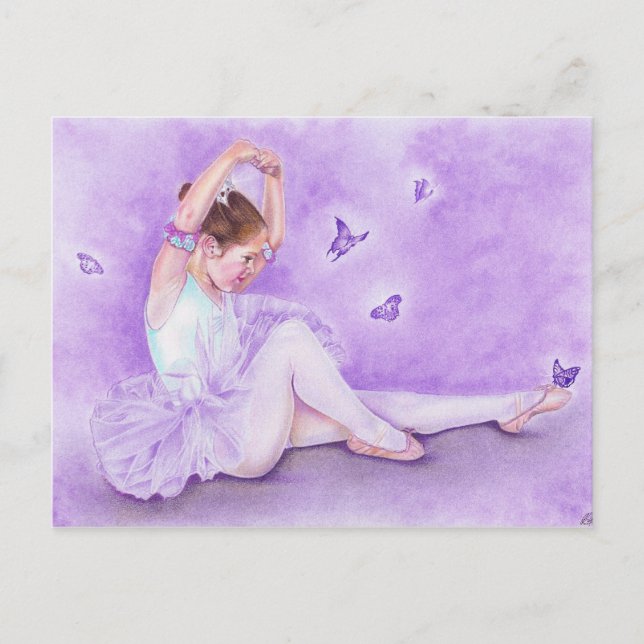Ballet de papillon ballerina Postcard (Front)