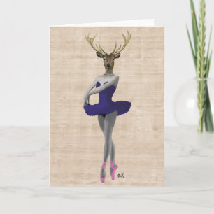 Ballet Deer in Blue Card