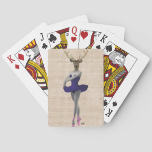 Ballet Deer in Blue Poker Cards