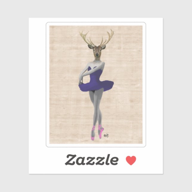 Ballet Deer in Blue Sticker (Sheet)