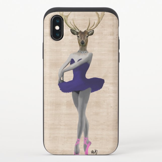 Ballet Deer in Blue Uncommon iPhone Case (Back)