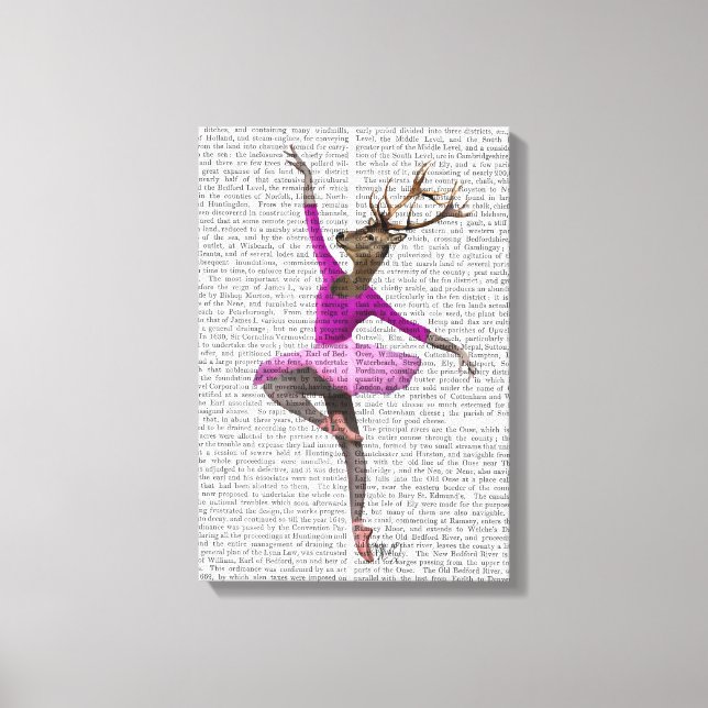 Ballet Deer in Pink Canvas Print (Front)