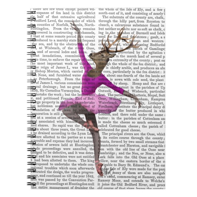 Ballet Deer in Pink Notebook (Front)